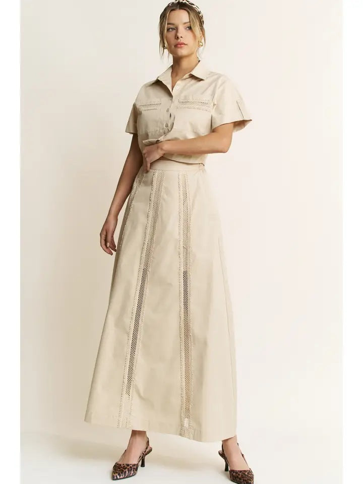 The Refined Escape Lace-Trim Skirt Set