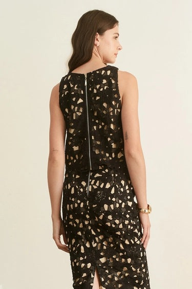 The Midnight Muse Crochet Skirt Set
