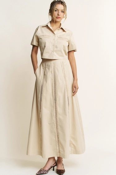 The Refined Escape Lace-Trim Skirt Set